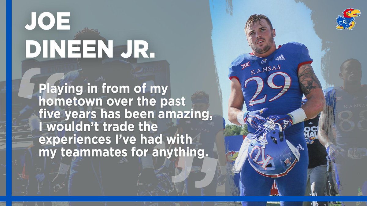 KUAthletics's tweet photo. Our own hometown hero.

#SeniorSalutation // @JoeDineen18 https://t.co/RHZWtlhHWH