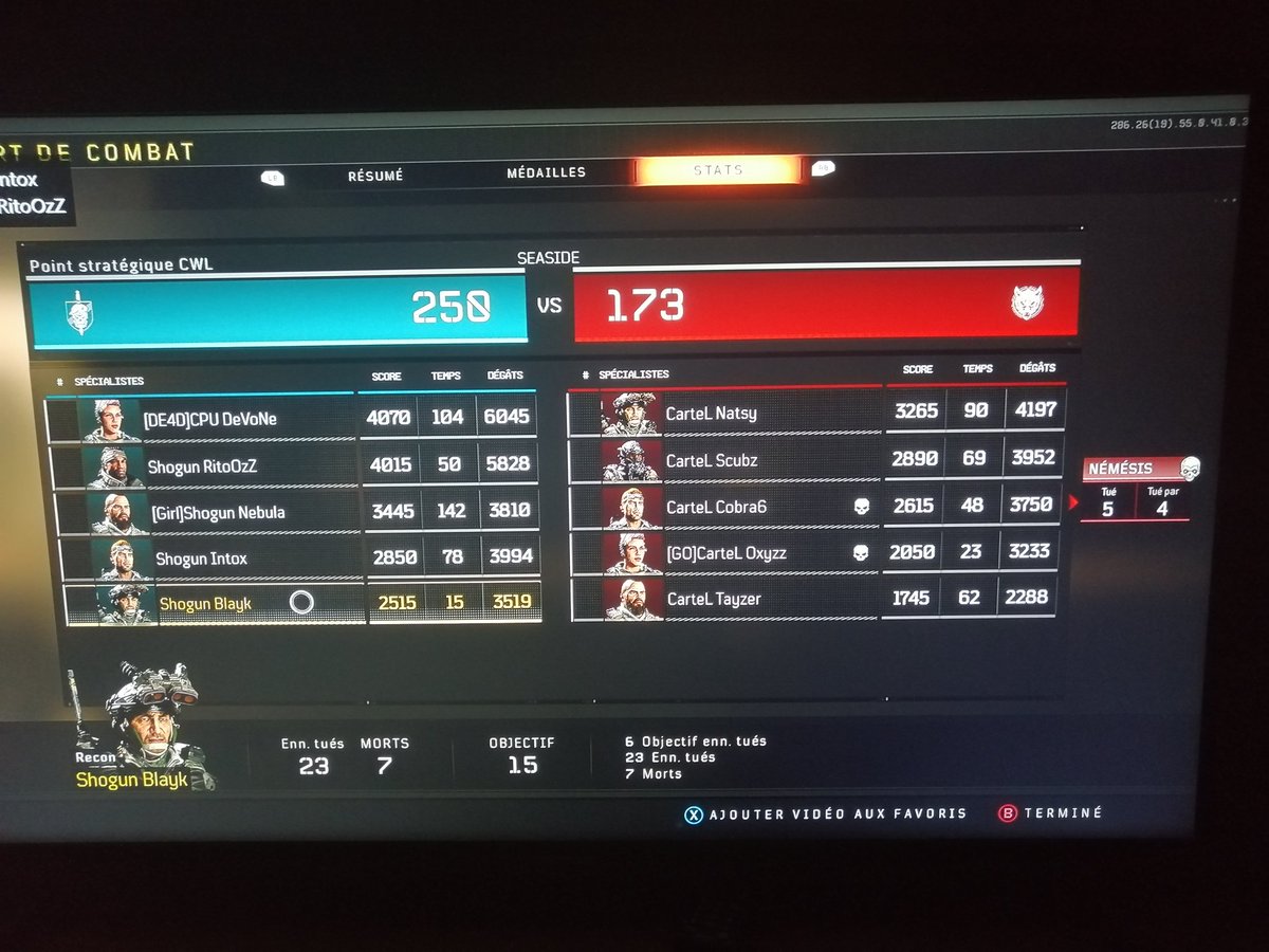 IntoxShogun's tweet photo. Encore une victoire en ts merci à la cartel d'avoir jouer le jeu avec @ClaireDbc @BlevinYoann @djzen34 @Shogun_eSport https://t.co/Qyp0T0lZIZ