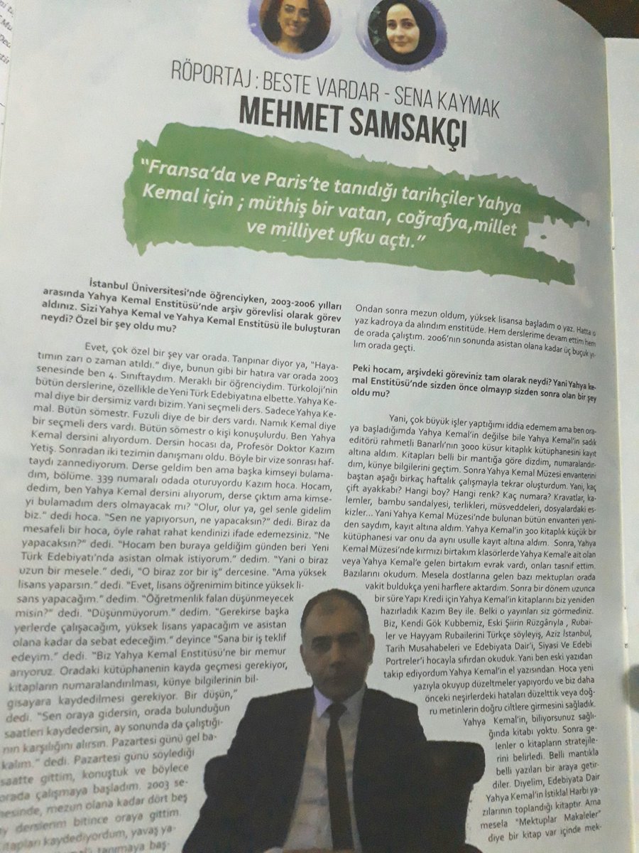📌Yahya Kemal'in kravatları, kalemleri, bambu sandalyesi, terlikleri, ayakkabıları, müsveddeleri...

📚Öğrencilik yıllarında Yahya Kemal Müzesi'nin baştan aşağı envanterini çıkaran değerli hocam Doç. Dr. Mehmet Samsakçı <a href="/kafiledergi/">Kafile Dergi</a>'de
<a href="/bestevardar/">Beste Seyithanoğlu</a> @senakaymak_ 'a anlatmış👇