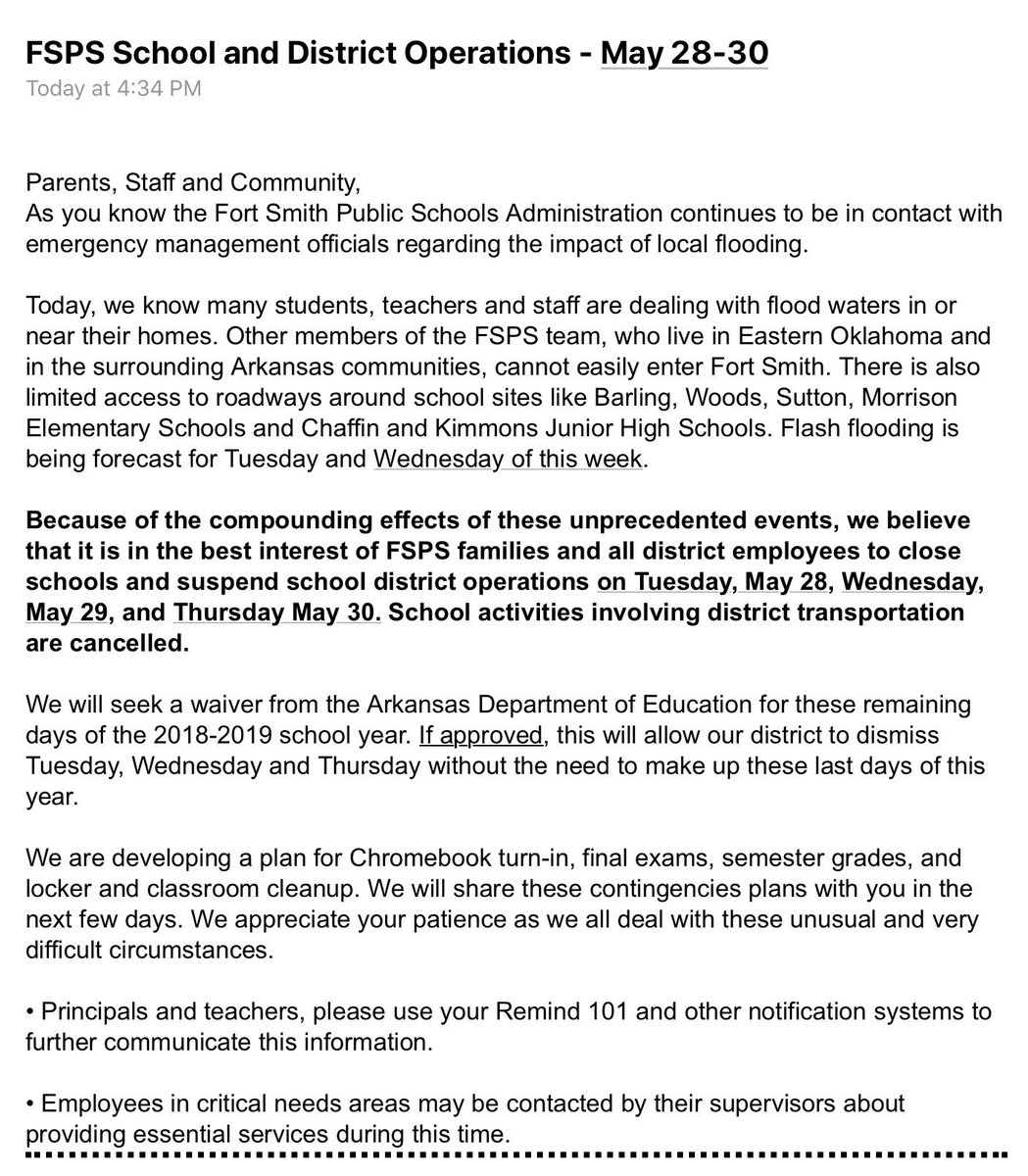 PLEASE READ &amp; RT. SCHOOL OPERATIONS SUSPENDED &amp; ACTIVITIES CANCELLED.