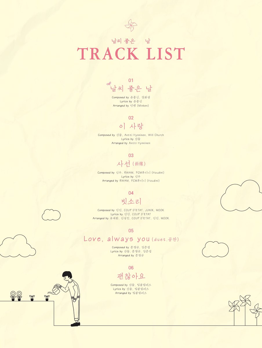 brazilkorea's tweet photo. #Sandeul do #B1A4 divulga a tracklist e imagens teasers para seu comeback, com #GoodWeatherDay! ๐๐ฟ๐ https://t.co/ZhJm4wNZ1T