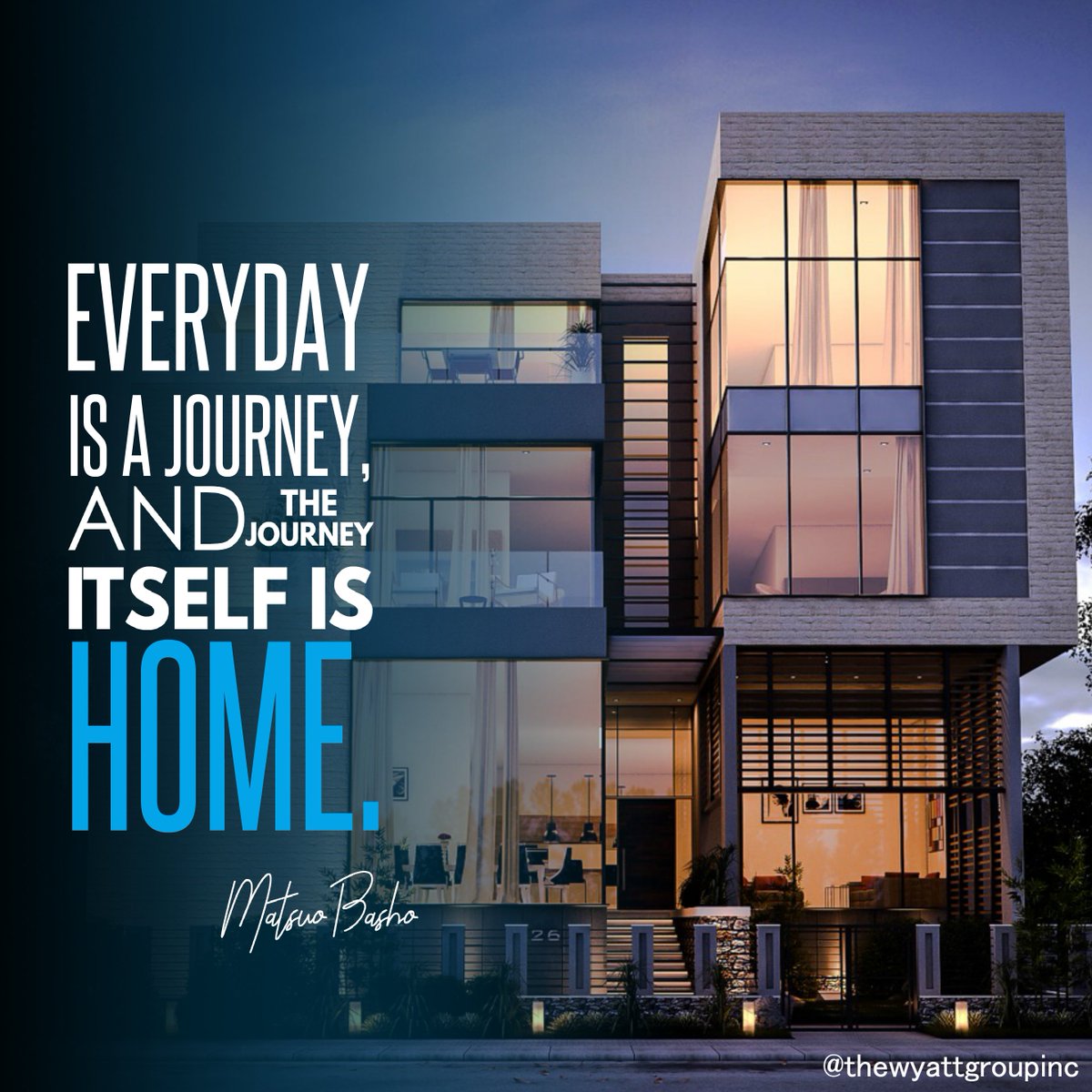 theWyattGroup's tweet photo. Every day is a journey, and the journey itself is home. β Matsuo Basho
#thewyattgroupInc #TheWyattGroup #createmustommarketreport #foreclosures #realestate #investments #clients #realeastateconsultant #passiverealestateinvesting #fixandflip #realtor #realestateessentials https://t.co/uS0KMfrl28