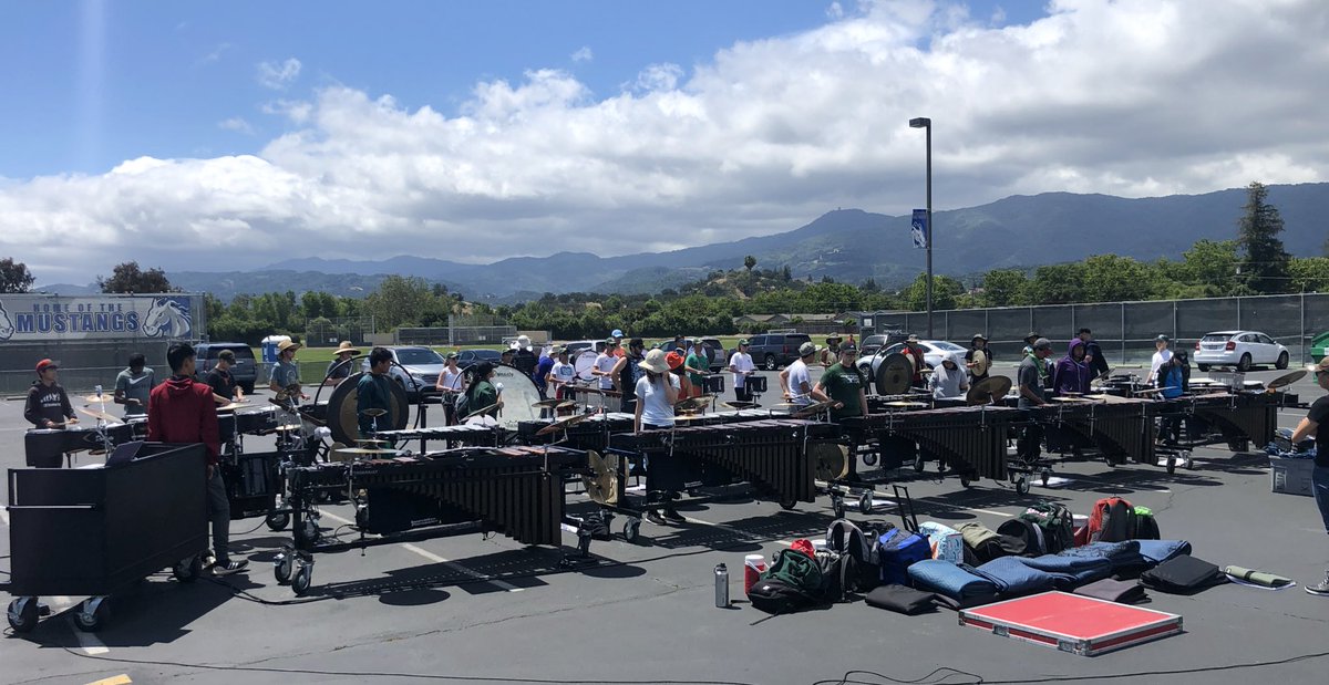 Iceman_SCV's tweet photo. @scvanguard #SCVC2019 percussion all warmed up and getting ready for our final ensemble this afternoon with the brass. 

I ABSOLUTELY cannot wait to unleash what this average age of 16.5 is going to give the world of #DCI2019 this year. It's truly 🤯 https://t.co/NJNAQoYh4B