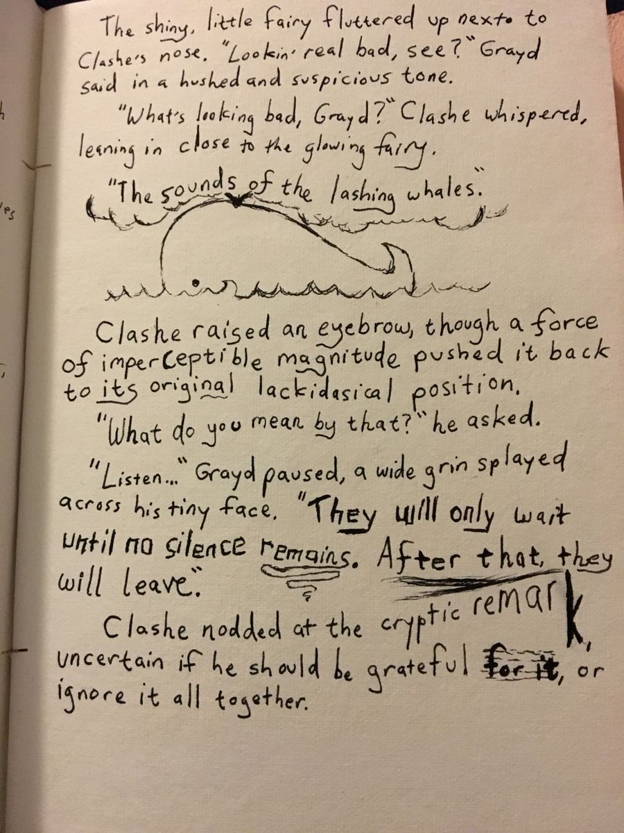 GoodeScribe's tweet photo. Been writing one sentence every day in my notebook for over a month now. Story doesn’t make sense but each sentence is turning into a little daily art project.

#amwriting
#writingbyhand https://t.co/yU1a7c1Rrx