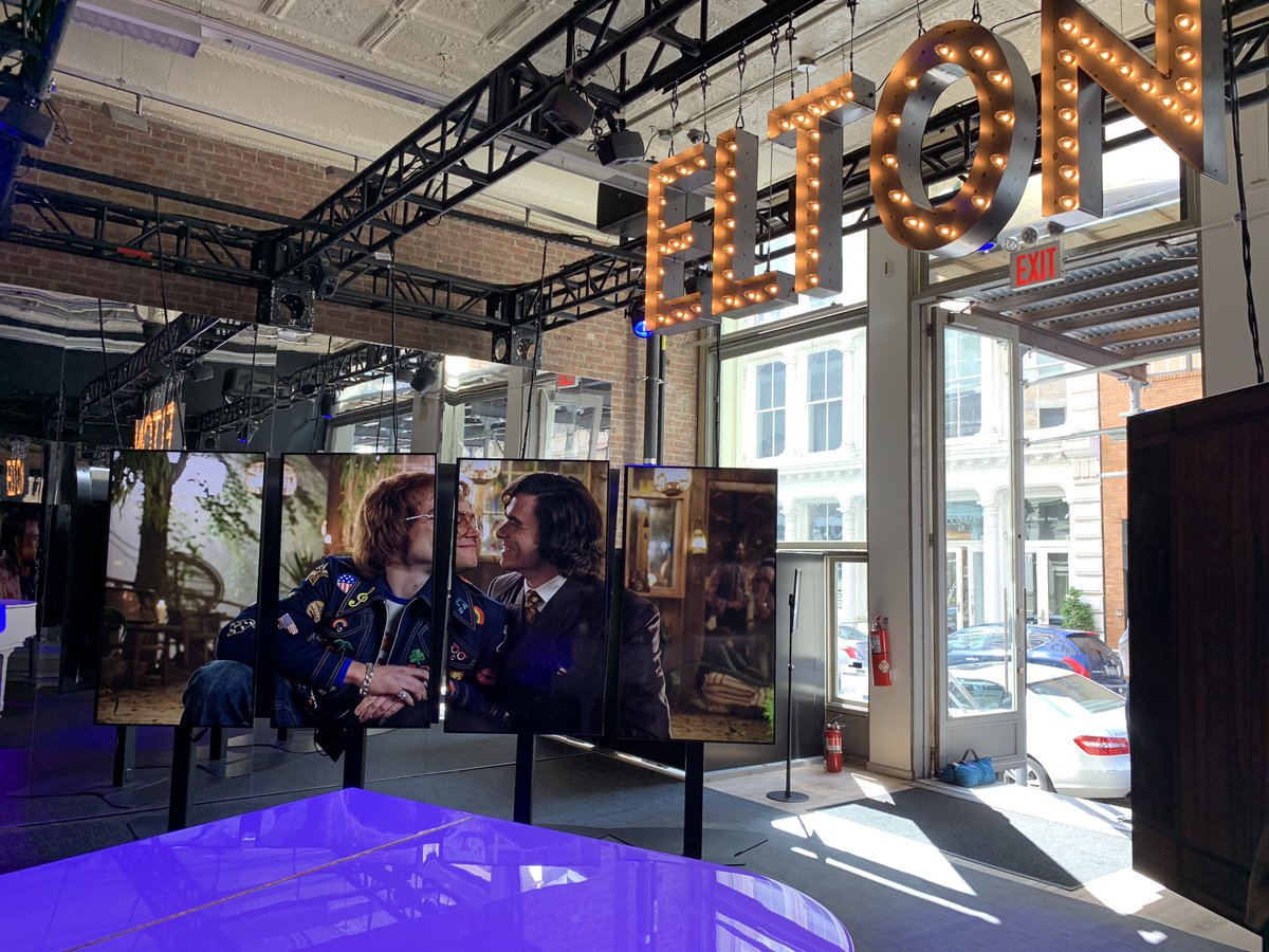 CurlySueChick19's tweet photo. Our @rocketmanmovie journey continues with a stop at the @Dolby exhibit for #Rocketman 🎹 What an amazing exhibit! Thank you, #dolbysoho, for allowing us to have this musical experience! 🎶🎵 #nyc #soho #dolbycinema #neverordinary #eltonjohn #piano #taronegerton #richardmadden https://t.co/lisP4RNWLB