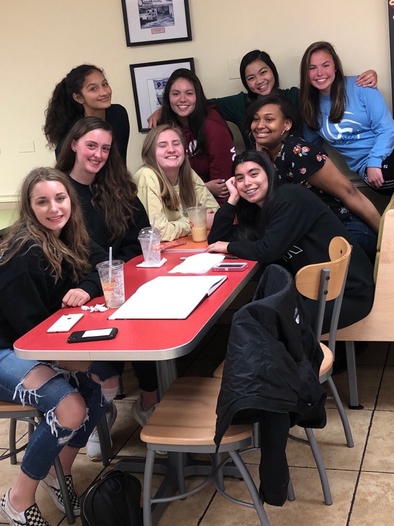 NetForceVBC's tweet photo. 16's hanging out before one of their own moves away. Bye Sam, we'll miss you. #NFVB https://t.co/ZitC2VRsii