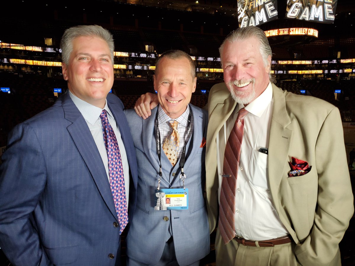 25 years of @sportscenter #StanleyCup coverage for @NHLBarryMelrose and I... 21 Cups for our camera-shy ace producer Tony Florkowski...