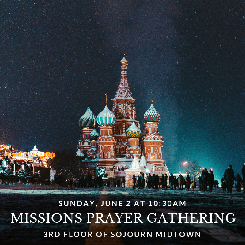 The 1st Sunday of each month we gather together to pray for specific requests from our Sojourn missionaries around the world. You're invited to join us!