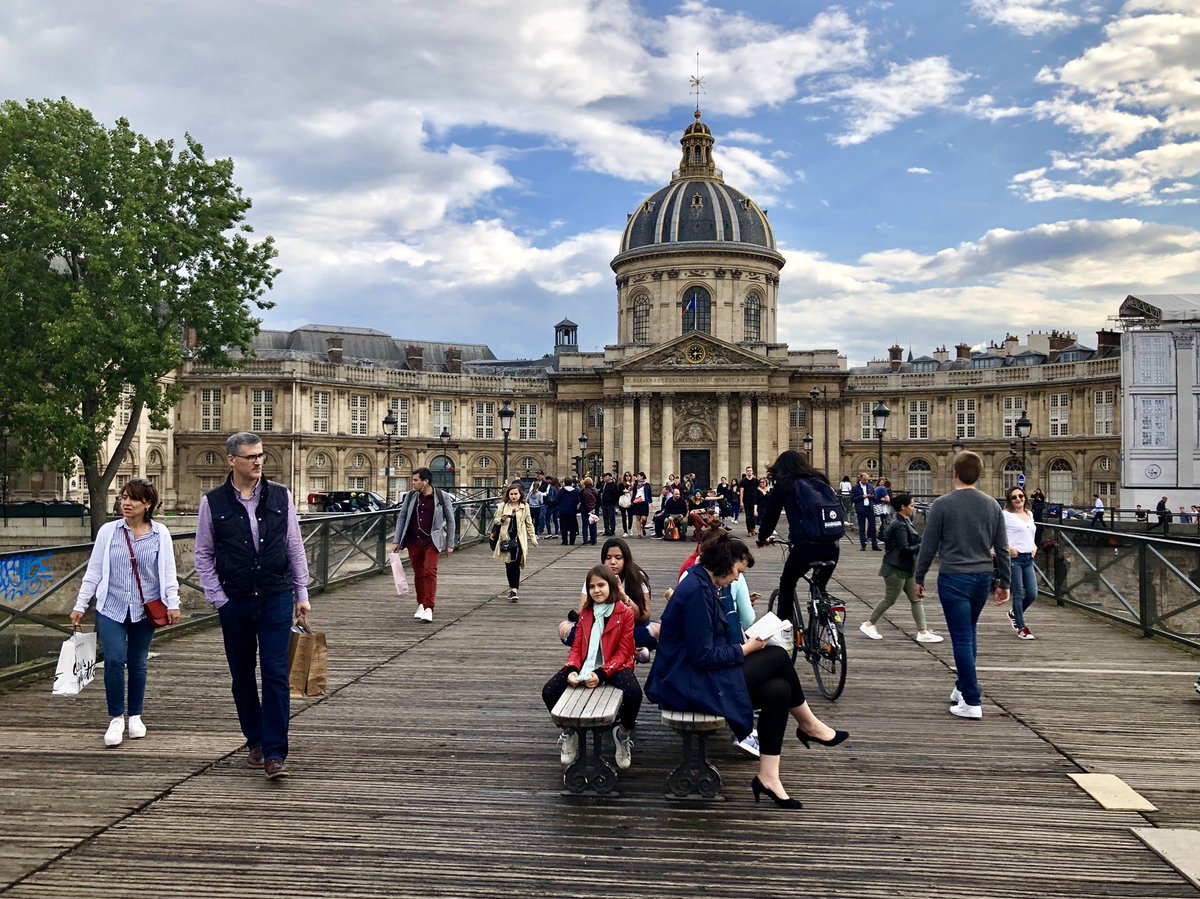 Strolling, biking, people-watching, reading your favourite book, eating & drinking wine with friends, enjoying life — what if our bridges were designed to be people-places, “people-connectors,” not just place connectors? Like the beautiful  #PontDesArts in  #Paris?  #peopleplaces