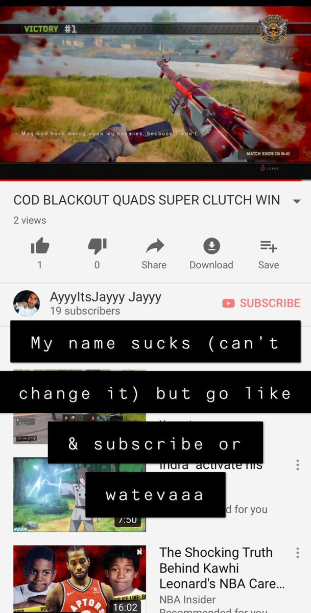 jayygotbounce's tweet image. youtu.be/6riVZmFdpFw 
Go like &amp;amp; subscribe twitter fam! #codblackout