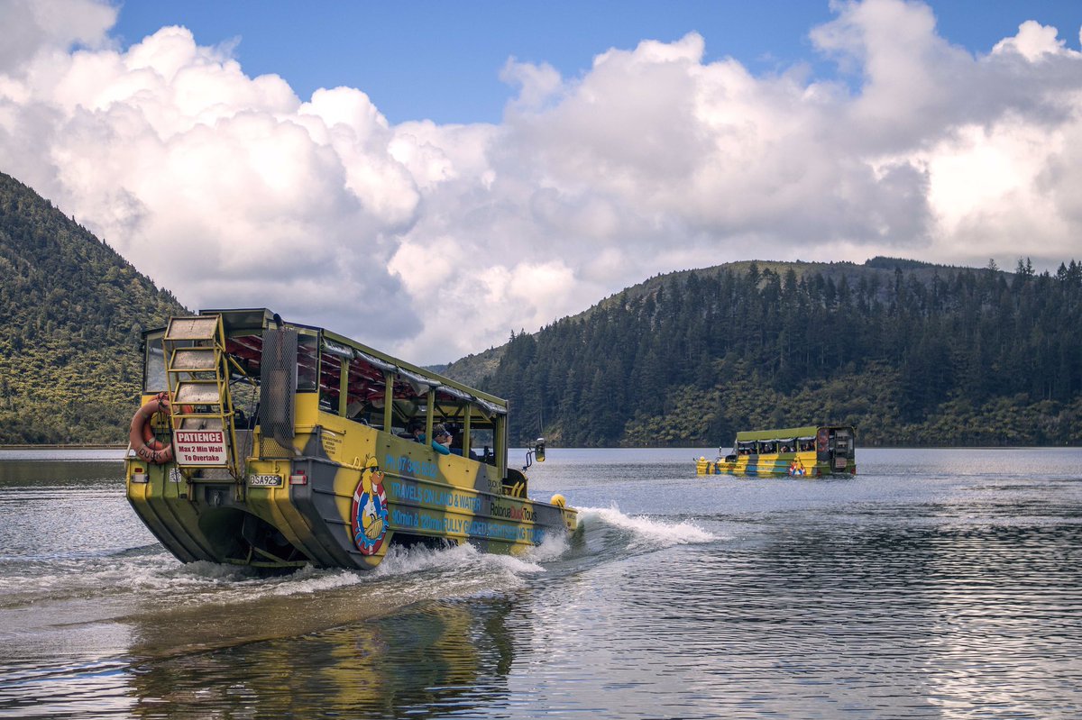 Rotorua Duck Tours -  the ultimate experience when it comes to Rotorua Sightseeing Tours! Explore the  lakes, history &amp; geothermal areas on a genuine WW2 amphibious vehicle. #nzmustdo #purenewzealand