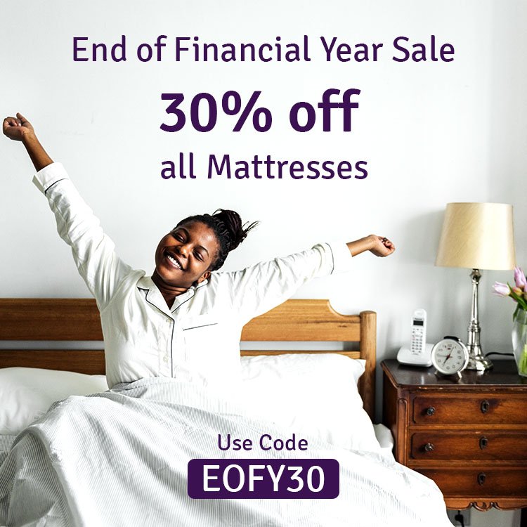 SlumbaAUS's tweet photo. Our End of Financial Year sale is now on - Grab 30% off any Slumba mattress while you can! Just use the code EOFY30 when you get to the checkout https://t.co/G96Hj4W3q6