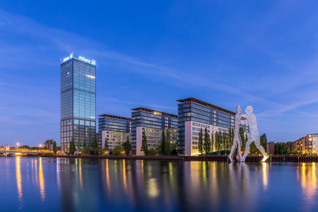 Solar4k's tweet photo. Wikipedia picture of the day on May 28, 2019: The Treptowers are a complex of buildings in the district of Alt-Treptow (Berlin, Germany). https://t.co/Me4KLLSwLk https://t.co/rxxPliXQs8
