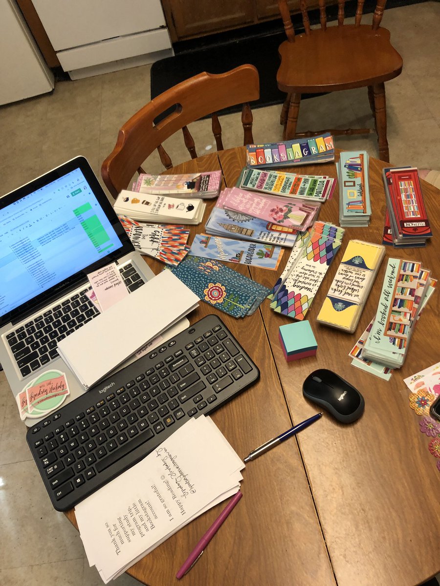 Lyndsey Huckaby (@lyndseyhuckaby) on Twitter photo We had a bookmark sale to raise money last-minute for our Oxford trip. I created 14 designs, printed 104, and hoped to sell 16 to just cover cost. We sold 515+. Praise the LORD.
Now <a href="/CharlesHuckaby/">Charles Huckaby</a> and I have been working like crazy for a week getting all these out! We had a bookmark sale to raise money last-minute for our Oxford trip. I created 14 designs, printed 104, and hoped to sell 16 to just cover cost. We sold 515+. Praise the LORD.
Now <a href="/CharlesHuckaby/">Charles Huckaby</a> and I have been working like crazy for a week getting all these out!
