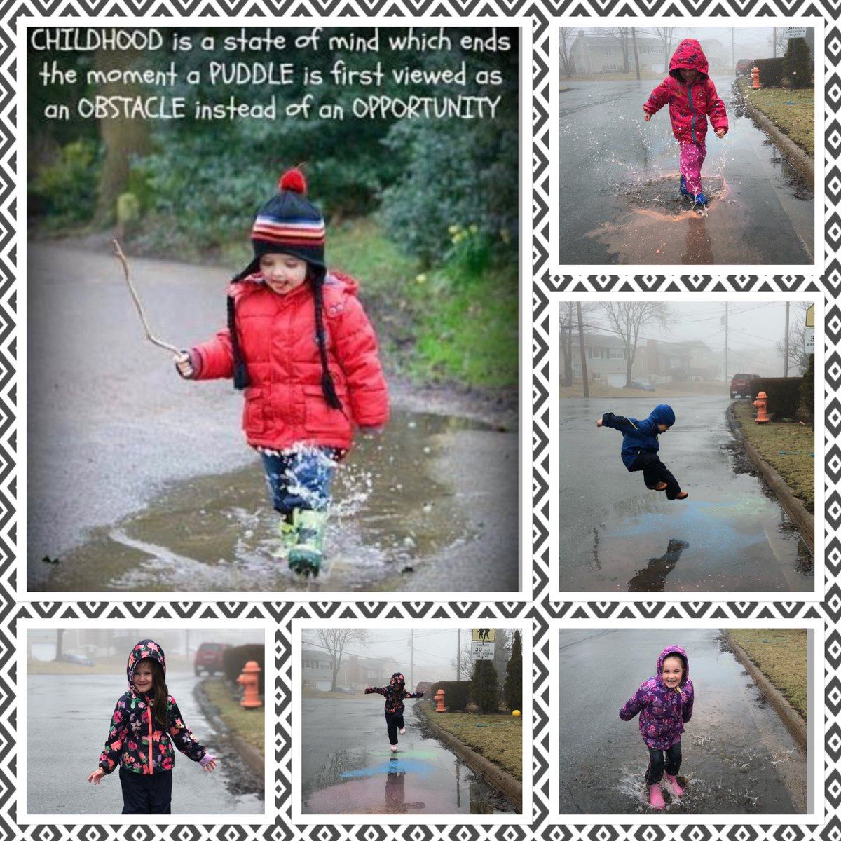 ForbesRenee's tweet image. More #PUDDLEJUMPING @WilliamKingElem @HRCE_NS.  “Childhood is a state of mind which ends the moment a puddle is first viewed as an obstacle instead of an opportunity”. This is how we discover and invent ourselves in Pre-Primary #playbasedlearning #nspreprimary #nsECE #OutdoorPlay
