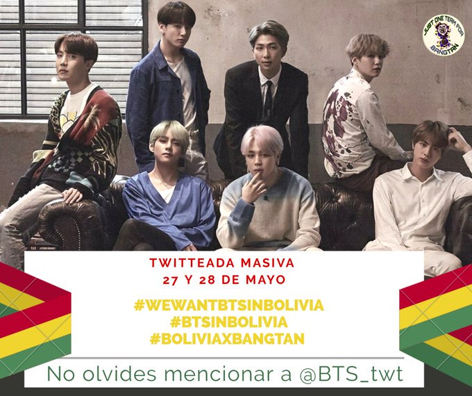 BTSBolivia's tweet photo. 💣Todas unidas por el mismo sueño! Deja tu mensajes con los siguientes HT, adjuntando una imagen de BTS que te recuerda a su debut !!🙌😍��

#WEWANTBTSINBOLIVIA 
#BTSINBOLIVIA
#BTSXBANGTAN https://t.co/MCjXZMU9ZC