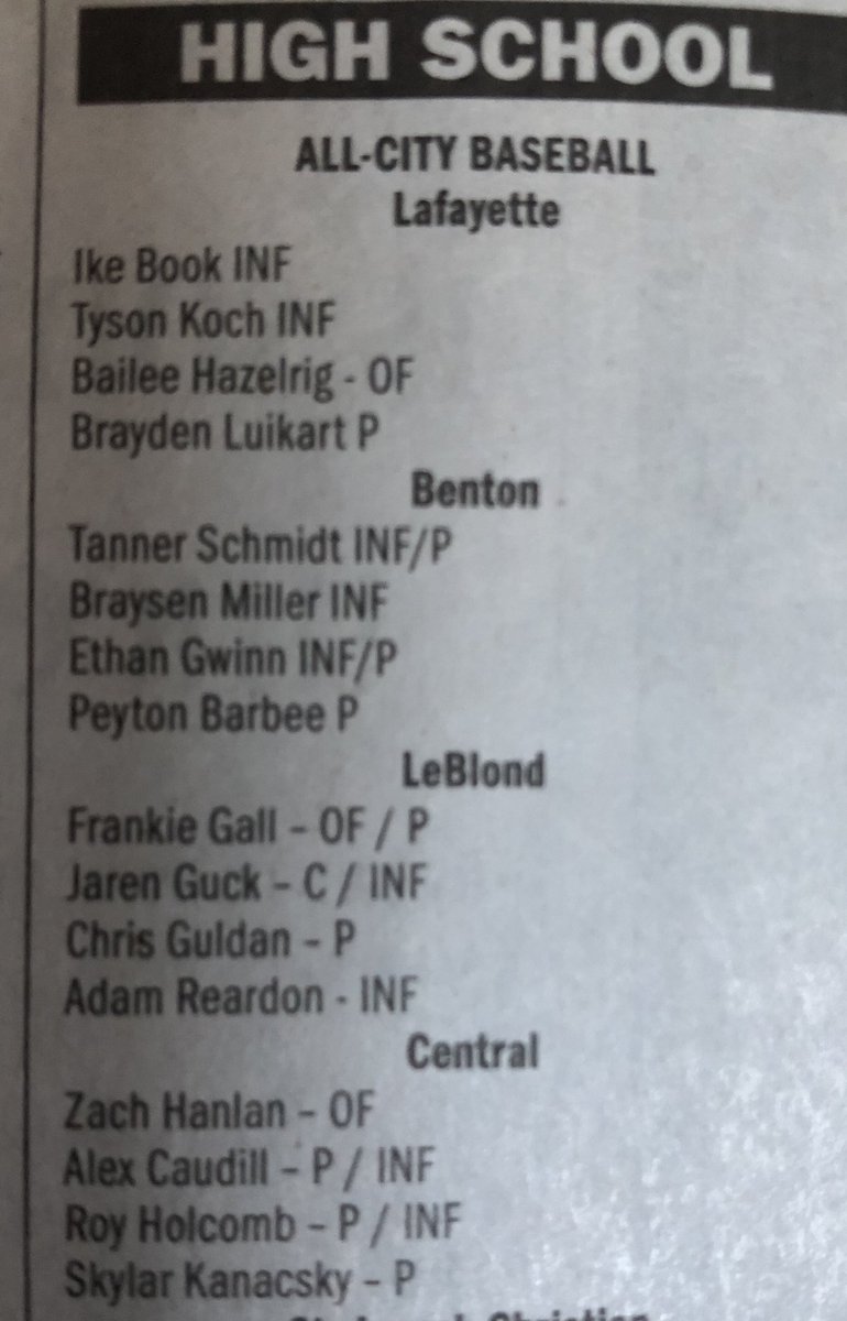 Congratulations 🎈 to <a href="/Zach_Hanlan23/">Zach Hanlan</a> &amp; the other Indians who received All City St Joseph News-Press Honors ⚾️💙👏🏼