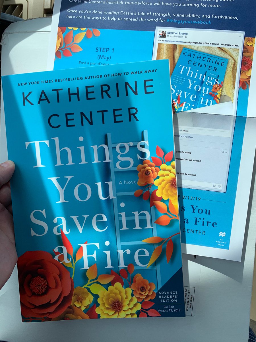 KrystinTaylor19's tweet photo. You guys, this beautiful book goes on sale in August. Ur in for a real treat & won’t be disappointed. #ThingsYouSaveInaFire #ThingsYouSaveCampaign Thank you for the #ARC #WhatImReading #ReadThroughSummer @StMartinsPress @katherinecenter https://t.co/EdBW3bu3JL