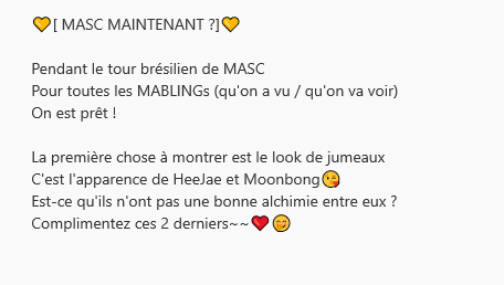 woo7usFrance's tweet photo. [ MASC ]

📆 22 Mai 2019
🔗 https://t.co/6dJss6QV4x

Ⓒ @winsmasc
#MOONBONG #문봉 #WOOSOO #우수 #HEEJAE #희재 #IREAH #이레 #MASC #마스크 #Mabling #Brésil #Tour https://t.co/aCdcXEr1Vz
