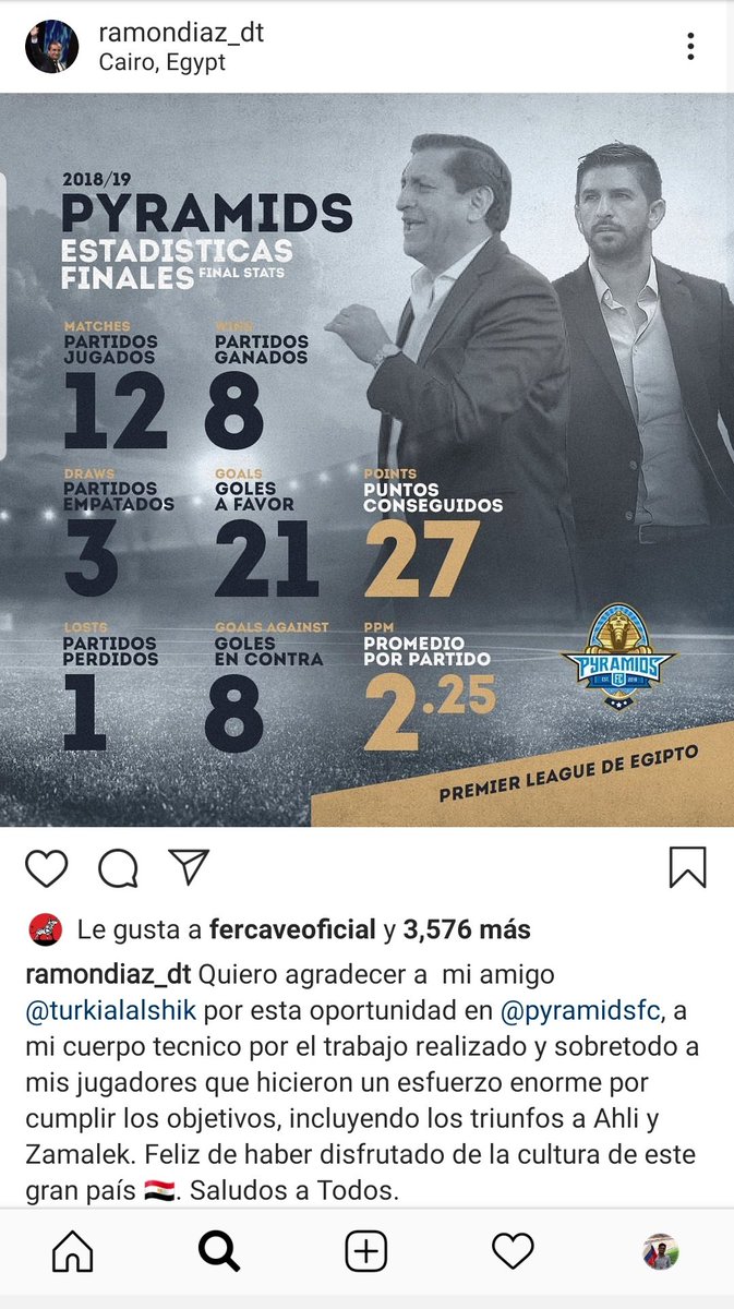DonCantero's tweet photo. Ramon Díaz deja el #Pyramidis. El 6 de junio termina el torneo. https://t.co/uQhwnPMfdT