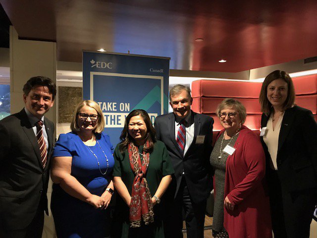 Mairead_Lavery's tweet photo. Insightful conversations tonight with industry stakeholders on what else can be done to help Canadian companies go, grow and succeed internationally. #canexport #cdnbiz #cdnecon https://t.co/Ea2wYNfJvv