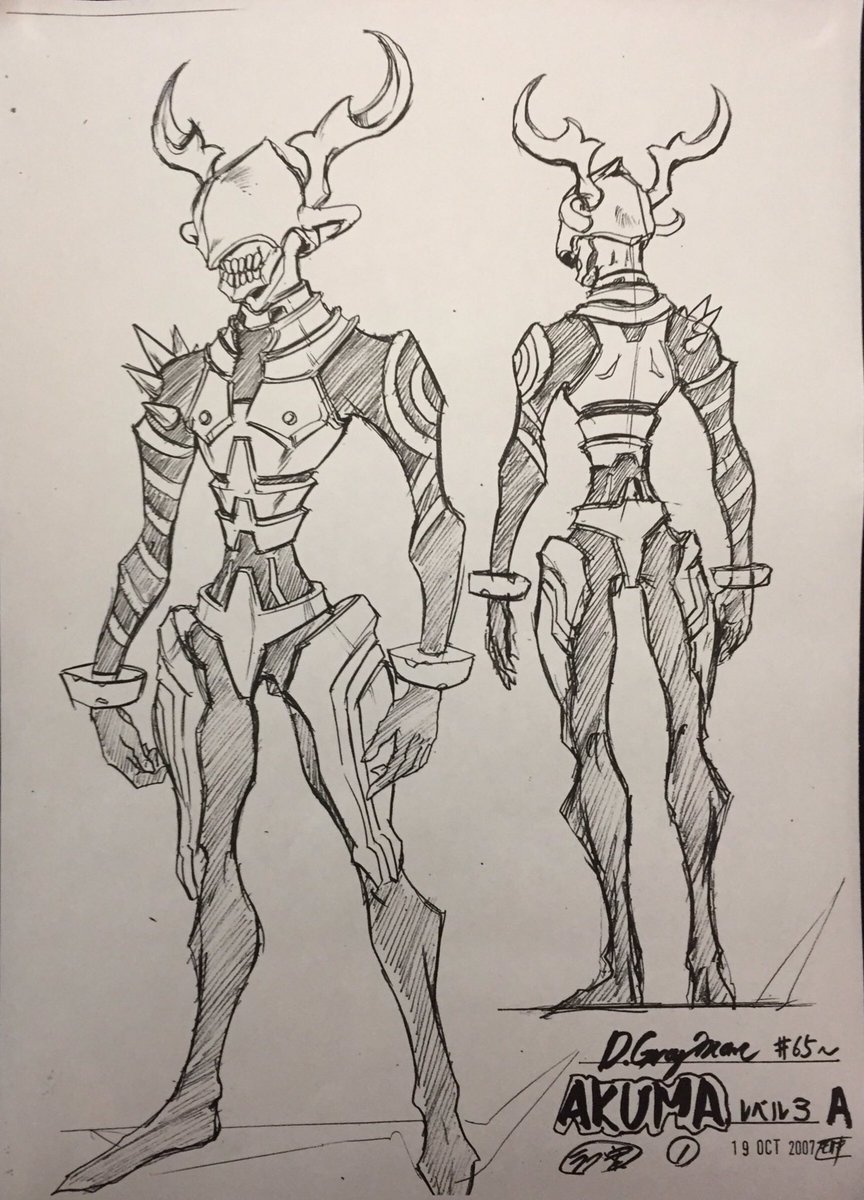 森木 靖泰 V Twitter アニメ D Gray Man よりアクマの設定 そのラフ案 名も無きアクマレベル3 もう5クール目が終わる辺りかぁ この作品も結構長い付き合いでした