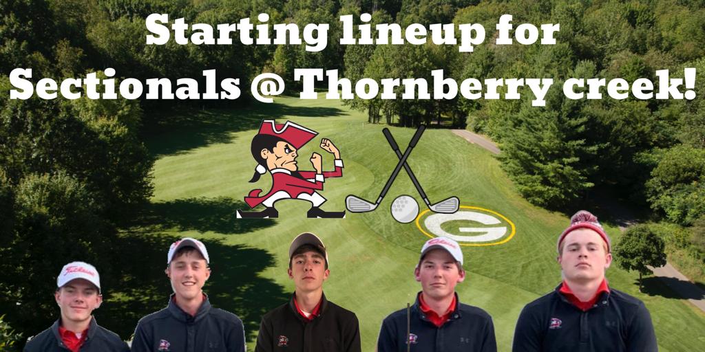 ⛳️Your starting lineup for the Tuesday sectional tournament at Thornberry creek!⛳️  
Tee times start at 9:15! 
❗️Come out and support your Raider golfers❗️
#Raiderstrong #Sectionalgolf