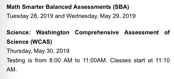 EnumclawHS's tweet image. Testing begins tomorrow! 📝