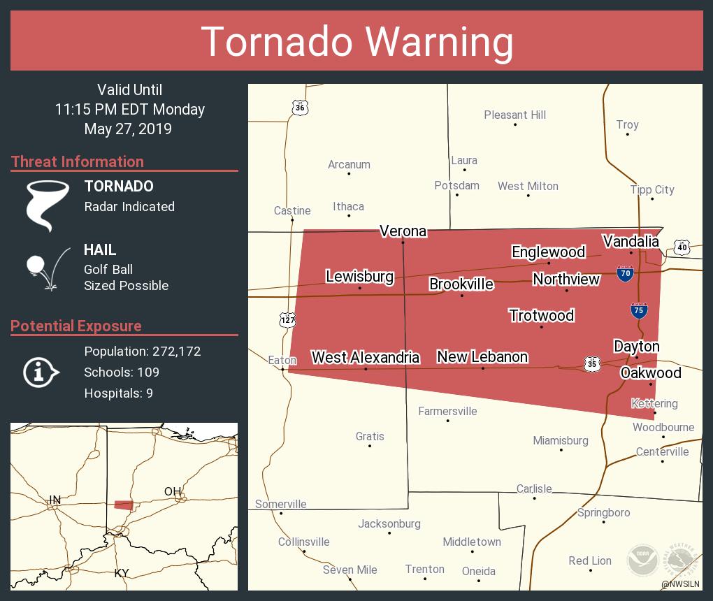 Tornado Warning including Trotwood OH, Vandalia OH, Englewood OH until 11:15 PM EDT