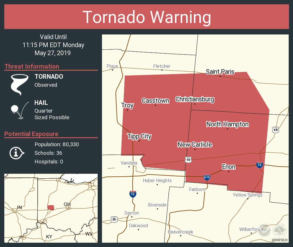 Tornado Warning Tornado Warning including Troy OH, Tipp City OH, New