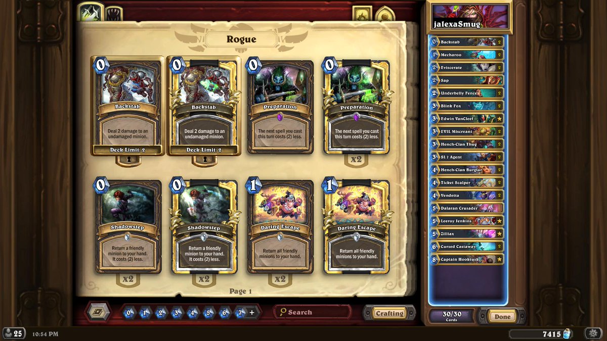Back to top 20 with cheating-out-minions-instead-of-prepping-spells Rogue. Just don't queue into Warriors 4Head

AAECAaIHBrICzQOvBKCAA9aMA72YAwy0AYgH3Qim7wLf7wLH+AL2/QKq/wKPlwOQlwP7mgP+mgMA