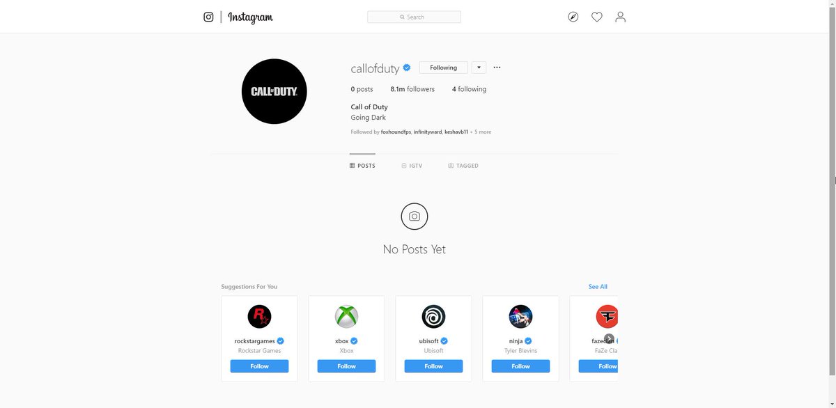 charlieINTEL's tweet photo. @CallofDuty The Call of Duty Facebook and Instagram pages have also gone dark. All posts on the latter have been archived.

The YouTube Channel has not been updated at this time. https://t.co/UlNOavq8uV