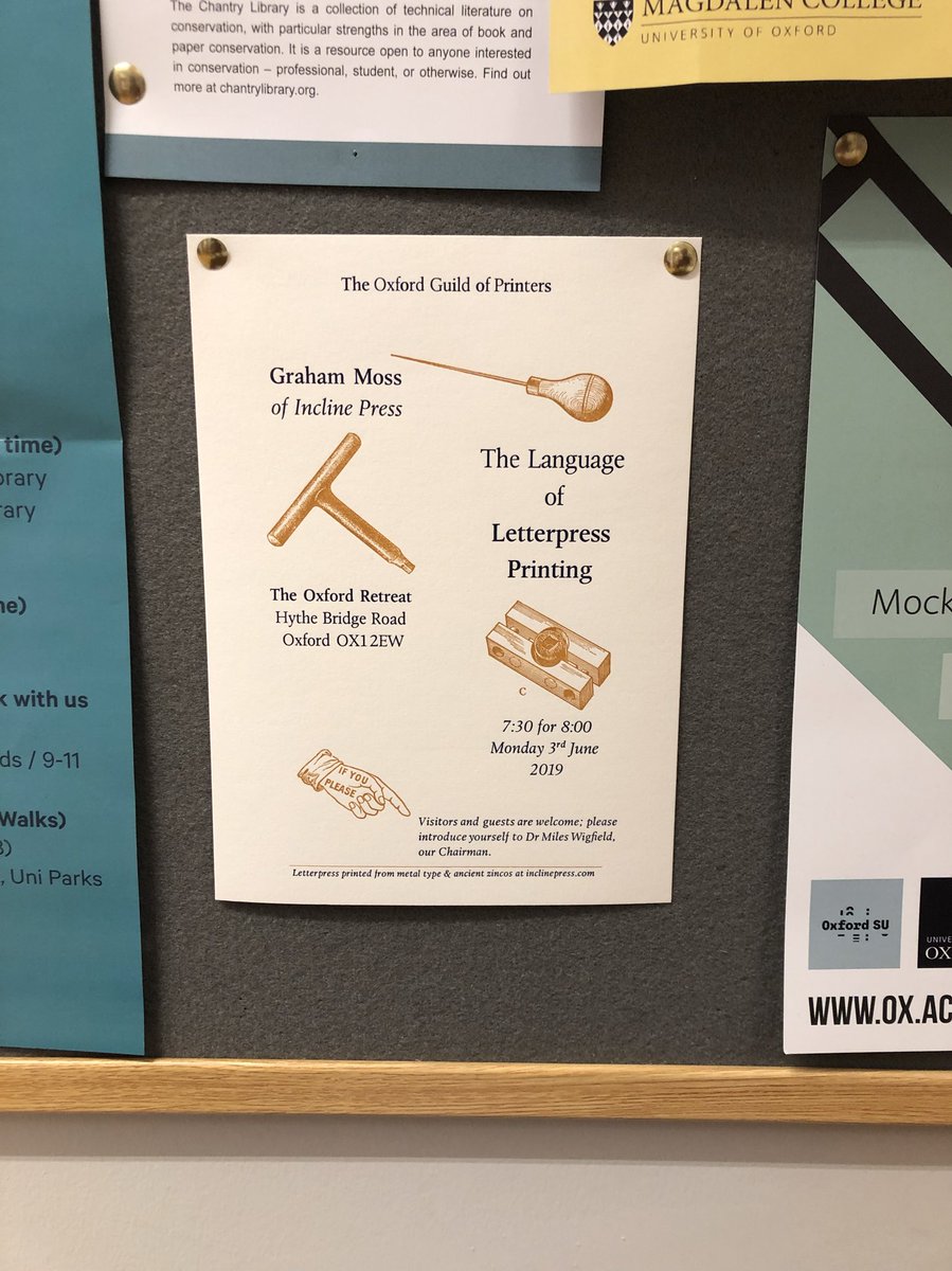 OxGuildPrinters's tweet photo. Don’t miss @GrahamMoss9 next week! #letterpress https://t.co/dPF0pooUmf
