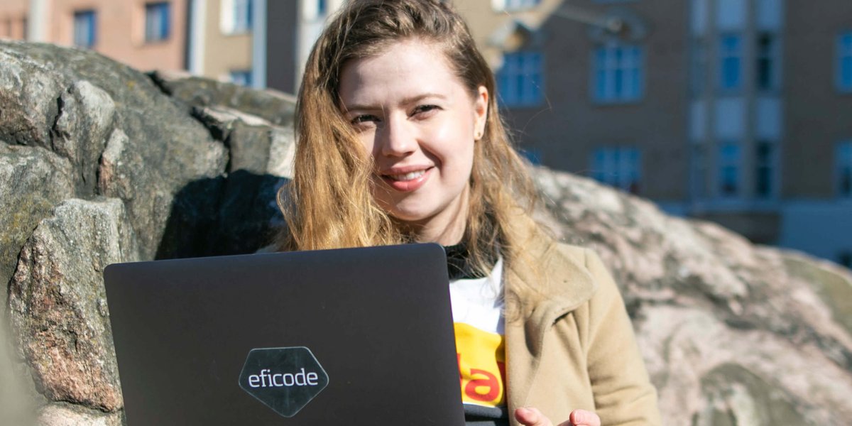 Eficode's tweet image. Meet today&apos;s #HumansofEficode, Heidi! &quot;Over the years I have to say English took over. Most of my life was in English and, even though I always spoke Finnish to my parents at home, I eventually started speaking English to my big sister too.&quot; Visit hubs.ly/H0j2l770 for more