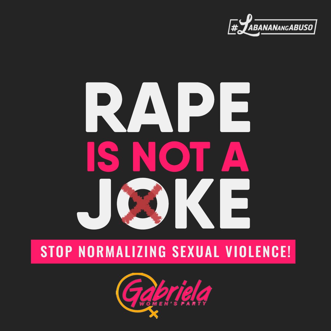 LOUDER for the misogynists under the macho-fascist Duterte regime: Rape IS NOT a joke. It is a crime! 

#LabananAngAbuso