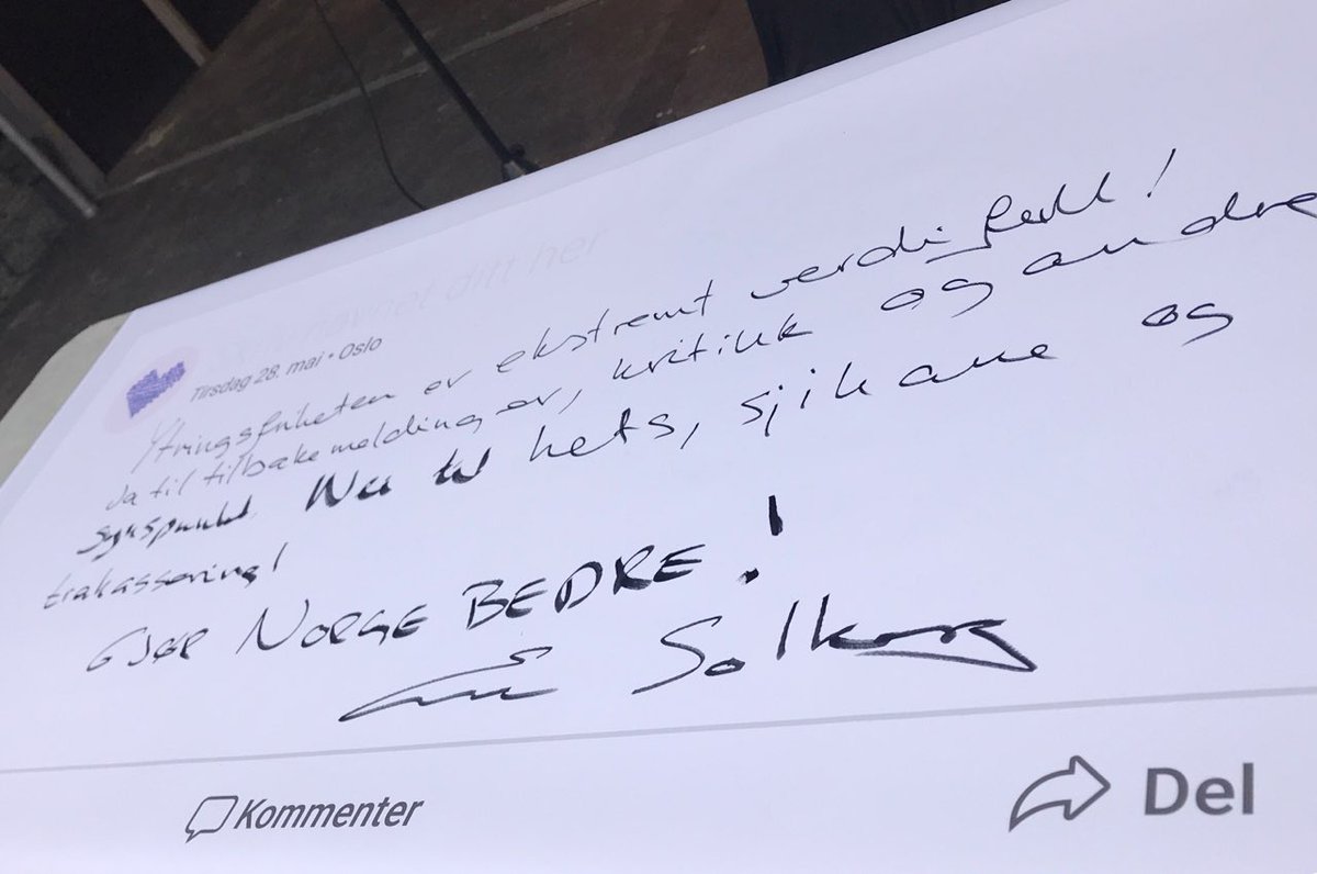 Ytringsfriheten er ekstremt verdifull! Ja til tilbakemeldinger, kritikk og andre synspunkter. Nei til hets, sjikane og trakassering. 

Gjør Norge bedre! #ruskenpånett
