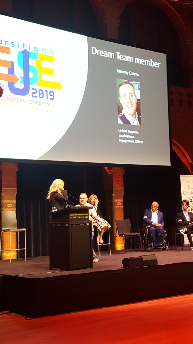 niuse_tweets's tweet photo. Tommy Cairns @JobMatch_NI a member of the #EUSE2019 Dream Team on centre stage at the conference. Setting out his task for the conference - job coach professional development and quality standards. Good luck. #SupportedEmployment #SEQF https://t.co/0K3rZPMuc7