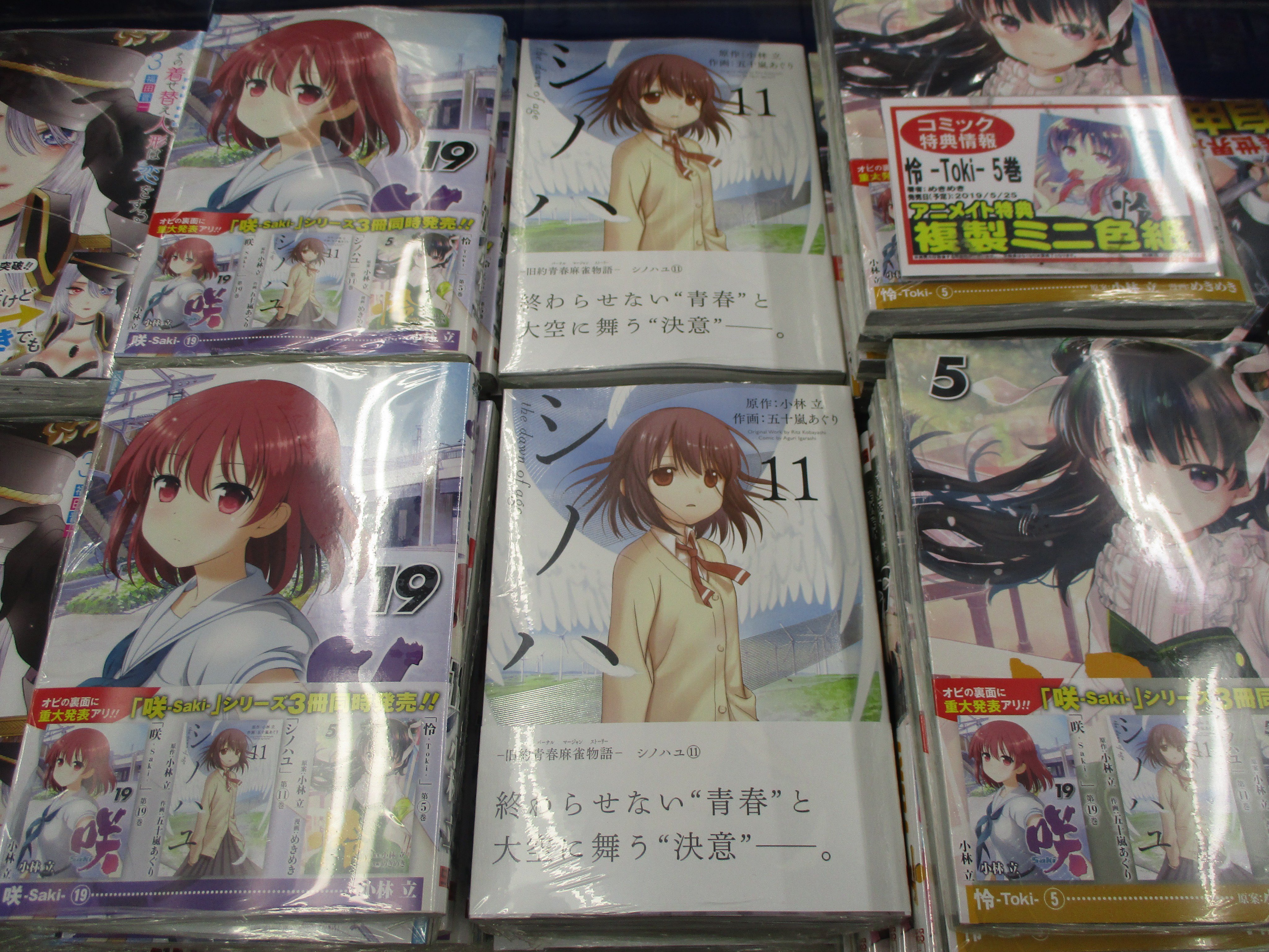 アニメイト池袋本店 書籍情報 小林立 先生作品 咲 Saki １９巻 怜 Toki ５巻 シノハユ The Dawn Of Age １１巻 の３タイトルが好評発売中アニ それぞれ アニメイト特典 に 複製ミニ色紙 が付いてくるアニ 3冊連動購入特典