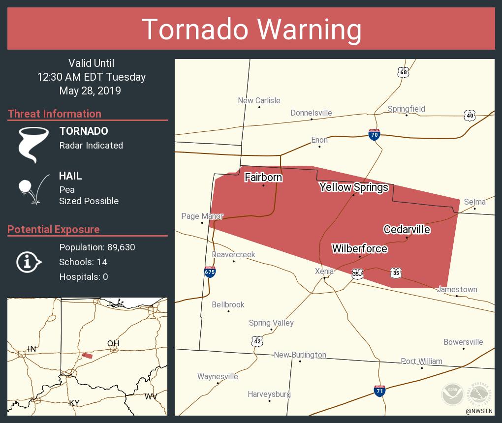 Tornado Warning Tornado Warning including Fairborn OH, Cedarville OH