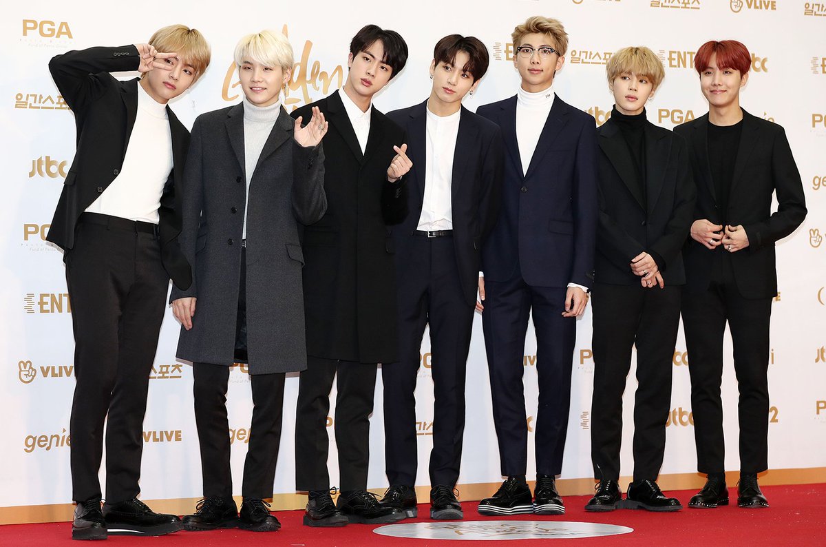 billboard's tweet photo. Hear what #BTS had to say about working with Halsey, solo careers, &amp; more in a new interview with Ryan Seacrest https://t.co/KFufRXSey1 https://t.co/rVl5iOTJTS