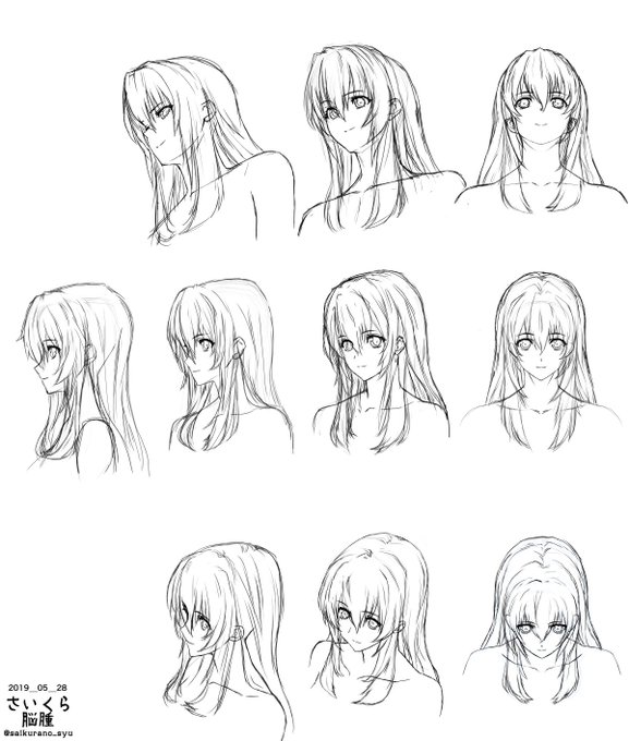 数日かけてああでもないこうでもないと描いた、アングル表。
私の理想では、アニメ絵のように、シンプルな線で動かせる整合性を求めている訳では無く、ある程度ディフォルメして、そのアングル、その一枚に合った絵であれば良いと思ってる。
でも現状、慣れたアングル以外は研究が足りない… 