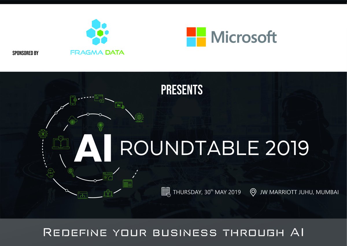 ubsforums's tweet photo. REDEFINE YOUR BUSINESS THROUGH AI.!!
@fragmadata and @Microsoft presents AI ROUNDTABLE 2019.
#UBSFFRAGMA #UBSF #fragmadata #microsoft #artificialintelligence #ai https://t.co/xHdJCj9wrw