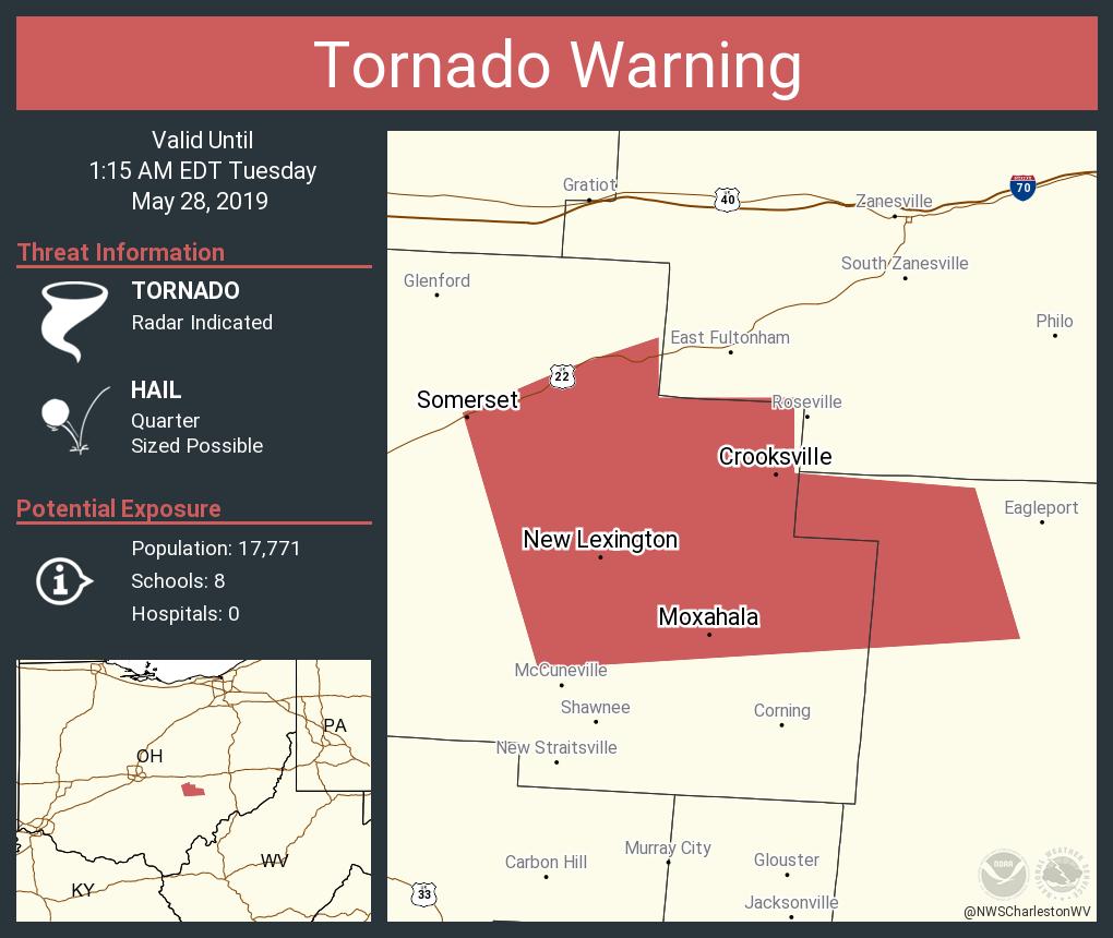 Tornado Warning Tornado Warning continues for New Lexington OH