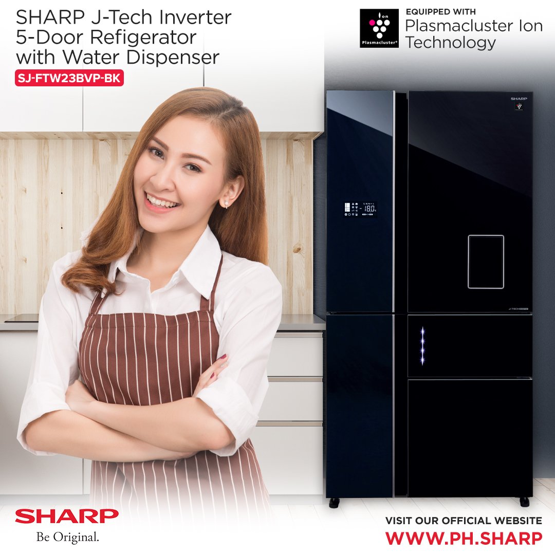 Discover freshness in every door with the Sharp's 5 Door Refrigerator with Water Dispenser.