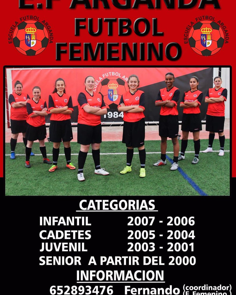 EFA_Futbol's tweet image. Buenos días, seguimos preparando la temporada que viene, si eres chica, y te gusta el fútbol, no dudes en informarte y apuntarte a nuestra Escuela, no dudes, este puede ser tu club!!!! 

Es momento de formar.
Es momento de hacer Escuela.

#EFArganda #VamosEscuela #Season1920