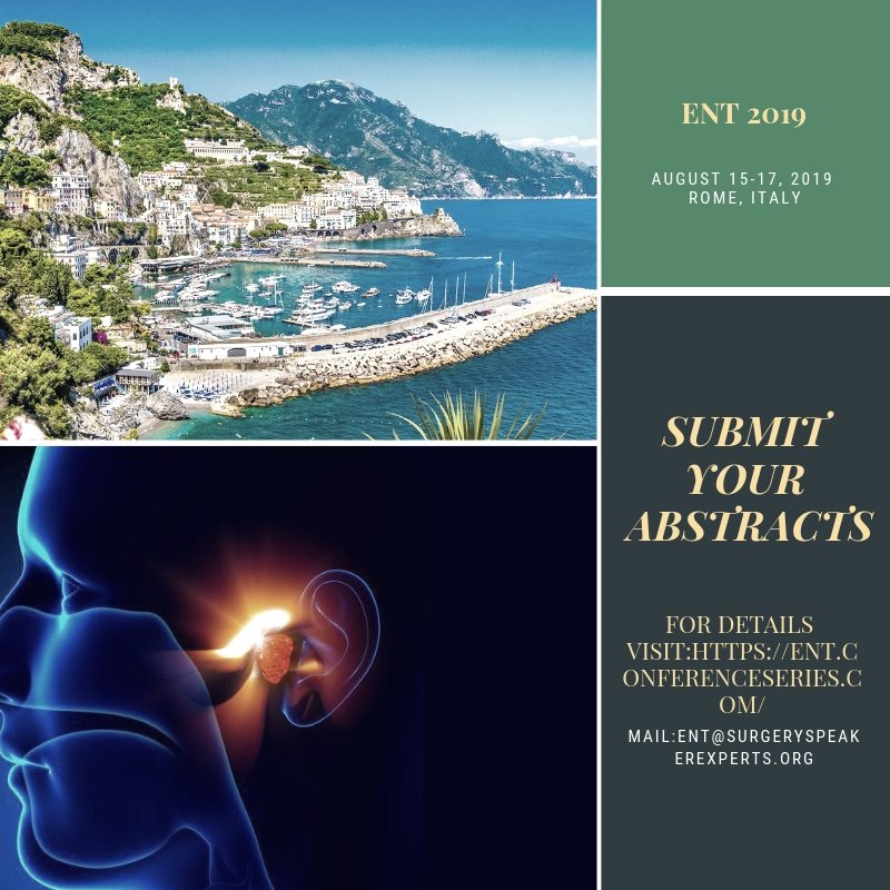 entmeet's tweet photo. Abstract proposal call for ENT conference 2019. submit abstracts for #Ear #Nose #Throat  #otology  #Rhinology #Cochlearimpant  #innerear #nosebleeding #Tinnitus #Vertigo #endoscopy #sinus
Grab the few speaker slots @ ENT conference 2019 https://t.co/hVMOoTHBbs