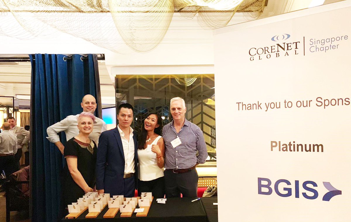 BGISapac's tweet photo. @BGISapac is a proud partner of @CoreNetGlobal Singapore Chapter. Thank you for joining us at the CoreNet Global #BGIS Appreciation Night!  A truly successful evening at The Black Swan with 70+ of Singapore’s leading Real Estate experts. #appreciation #enablinginnovation https://t.co/YLCv7LPel4