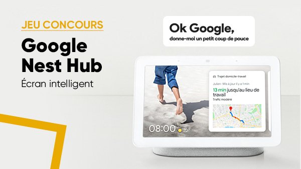 Fnac's tweet photo. JEU CONCOURS 🎁 | Tentez de gagner une enceinte intelligente avec écran intégré 
@GoogleFR #NestHub 😀. Pour participer 👉 RT + Follow @Fnac. ➡https://t.co/VksctB352y https://t.co/pEYYLk0Mmm