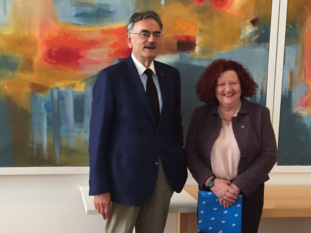 shelagh_sw's tweet photo. QUT Vice Chancellor Professor Margaret Sheil, met with President Technical University Munich, Professor Wolfgang Hermann to discuss a number of opportunities for collaboration in areas of mutual interest  @MargaretSheil #QUTMedia https://t.co/VEKLWWa4ON