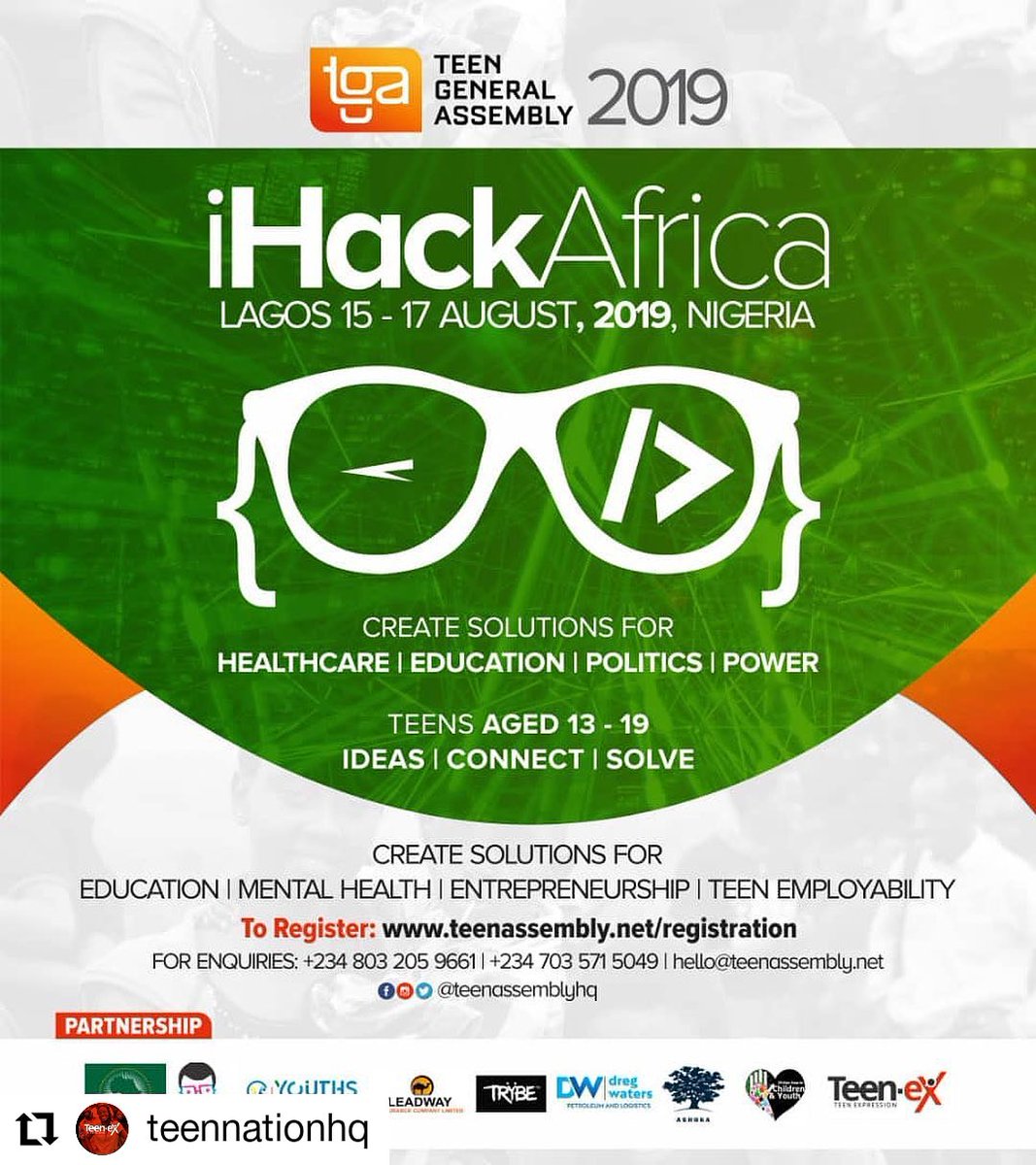 iambolajiayo's tweet image. #iHackAfrica2019 is a 48-hour rapid prototyping hackathon, where teenagers with ideas and teen programmers collaborate to build working prototypes of web and mobile apps that improve quality of life and solve social problems.
#Thread